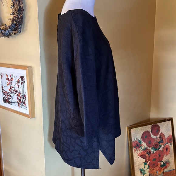 WINDHORSE Size XXL Lagenlook Black Tunic Top Geometric Monochrome Knit 2-pkt NEW - Picture 3 of 15